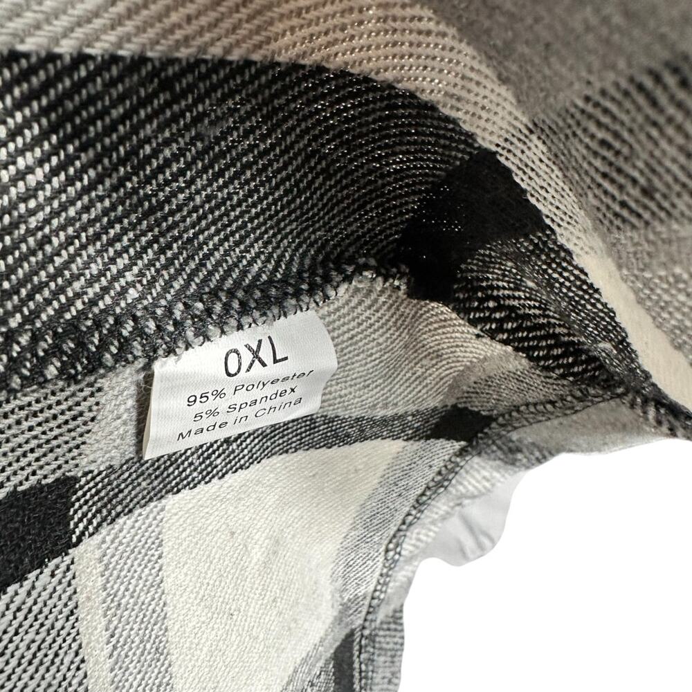 Gray Black White Checked Pattern Duster Coat Card… - image 4